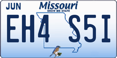 MO license plate EH4S5I