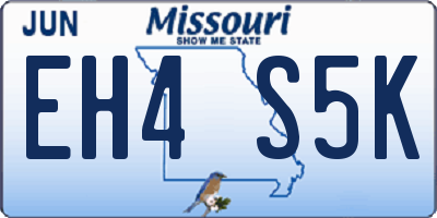 MO license plate EH4S5K