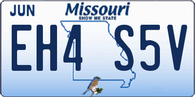 MO license plate EH4S5V