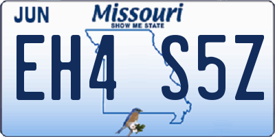MO license plate EH4S5Z