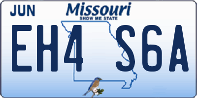 MO license plate EH4S6A