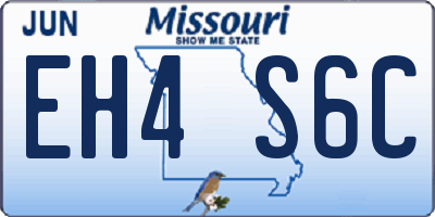 MO license plate EH4S6C