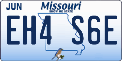 MO license plate EH4S6E