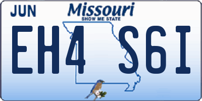 MO license plate EH4S6I