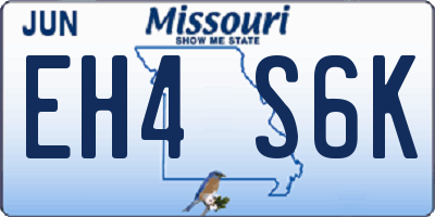MO license plate EH4S6K