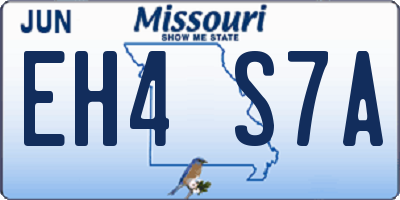 MO license plate EH4S7A
