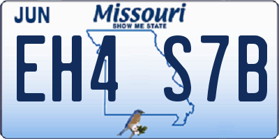 MO license plate EH4S7B