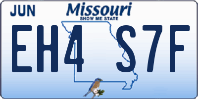 MO license plate EH4S7F