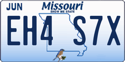 MO license plate EH4S7X
