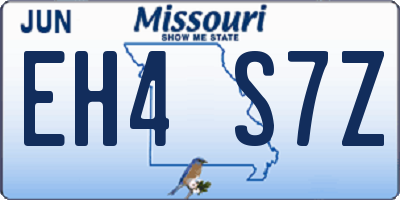 MO license plate EH4S7Z