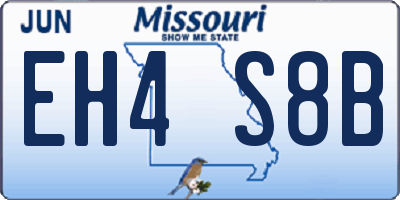 MO license plate EH4S8B