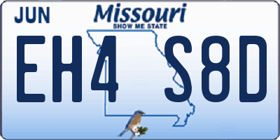 MO license plate EH4S8D