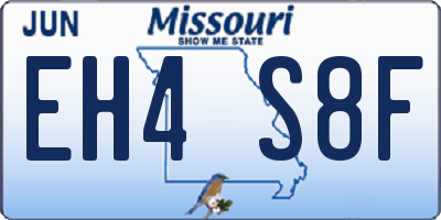 MO license plate EH4S8F