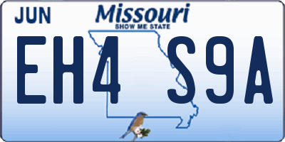 MO license plate EH4S9A