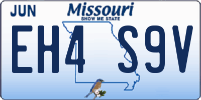 MO license plate EH4S9V