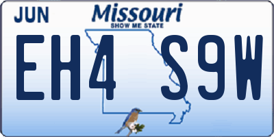MO license plate EH4S9W
