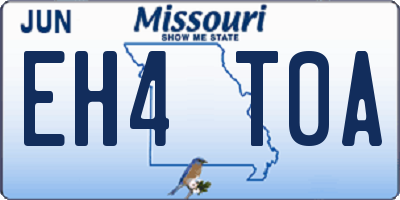 MO license plate EH4T0A