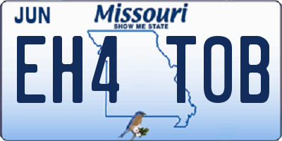 MO license plate EH4T0B