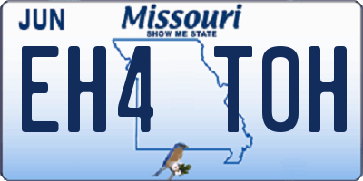 MO license plate EH4T0H