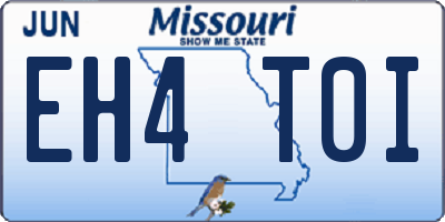 MO license plate EH4T0I