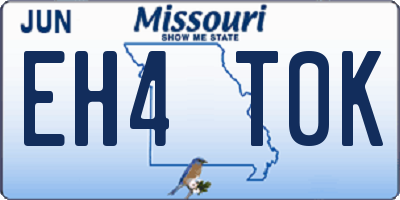 MO license plate EH4T0K