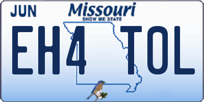 MO license plate EH4T0L
