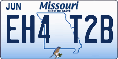MO license plate EH4T2B