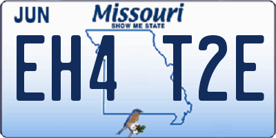 MO license plate EH4T2E