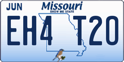 MO license plate EH4T2O
