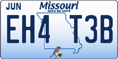 MO license plate EH4T3B