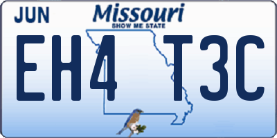 MO license plate EH4T3C