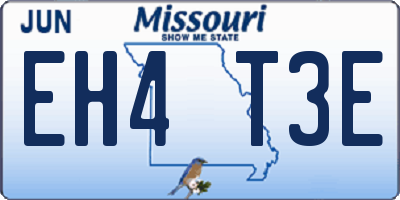 MO license plate EH4T3E