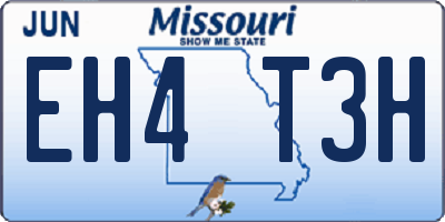 MO license plate EH4T3H