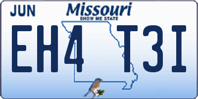 MO license plate EH4T3I