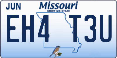 MO license plate EH4T3U