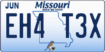MO license plate EH4T3X