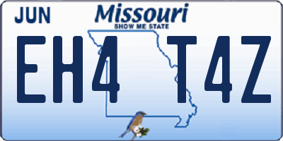 MO license plate EH4T4Z