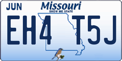 MO license plate EH4T5J