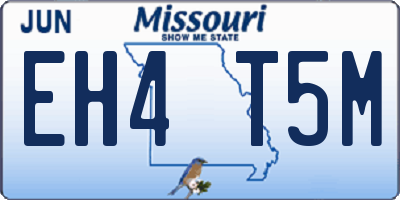 MO license plate EH4T5M
