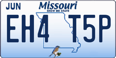 MO license plate EH4T5P