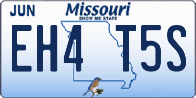 MO license plate EH4T5S