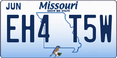 MO license plate EH4T5W