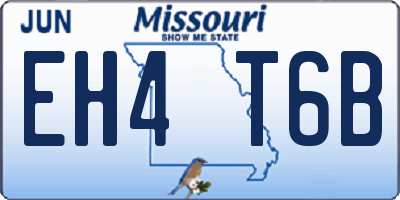 MO license plate EH4T6B