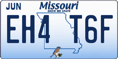 MO license plate EH4T6F