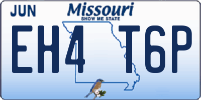 MO license plate EH4T6P