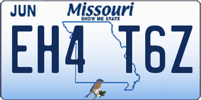MO license plate EH4T6Z