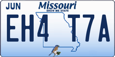 MO license plate EH4T7A