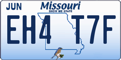 MO license plate EH4T7F