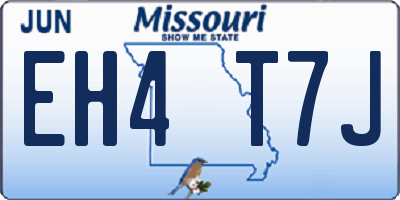 MO license plate EH4T7J