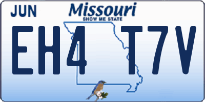 MO license plate EH4T7V